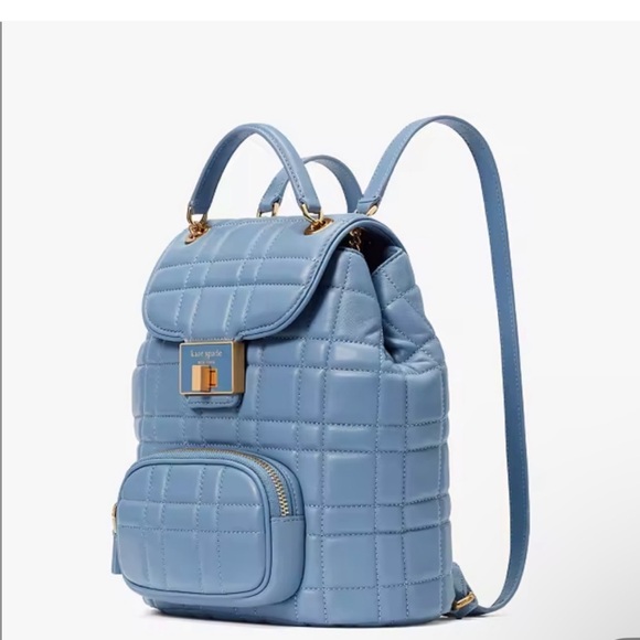 Kate Spade Evelyn Blue Quilted Leather Backpack - Picture 8 of 10